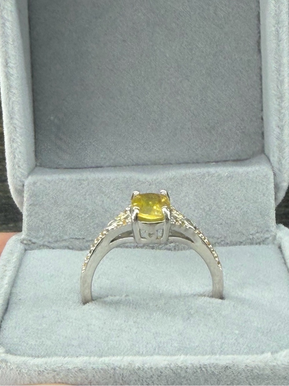 Stunning Natural 2CT Yellow Sapphire 925 Sterling Silver w/ 14K Gold Ring Sz 8 - Picture 3 of 14
